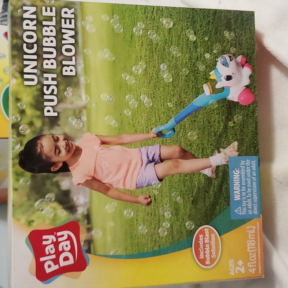 Unicorn push bubble blower